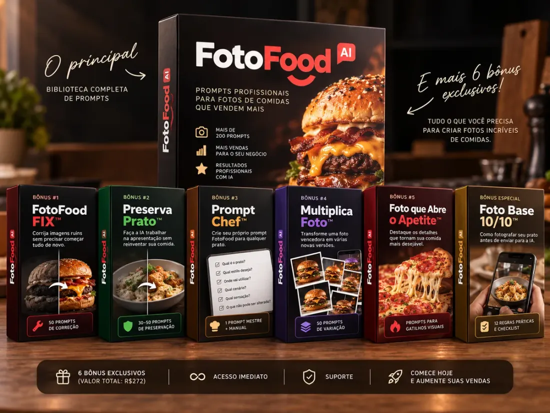 FotoFood AI completo com os 6 bônus exclusivos